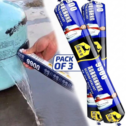 Waterproof Silicone Sealant, Fast Fixing Fast Drying Roof Adhesive Aquarium Sealant (Pack of 3)